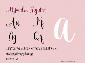 Alejandra Regular 001.000 Font Sample