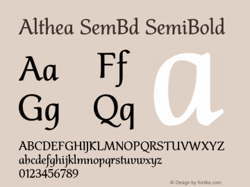 Althea SemBd SemiBold Version 1.01 2016图片样张