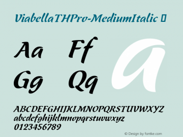 ViabellaTHPro-MediumItalic ☞ Version 1.001 2016;com.myfonts.easy.ef.viabellat-h-pro.medium-italic.wfkit2.version.4yhp图片样张