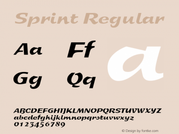 Sprint Regular Weatherly Systems, Inc.  6/14/95 Font Sample