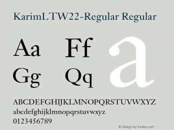 KarimLTW22-Regular Regular Version 1.10 Font Sample