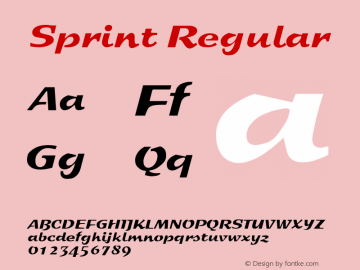 Sprint Regular B & P Graphics Ltd.:06.04.1993 Font Sample