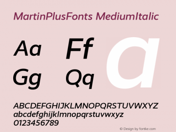 MartinPlusFonts MediumItalic Copyright (c) Martin Wenzel 2010-2015, MartinPlusFonts.com. All rights reserved. 			This is a webfont and may not be downloaded or installed on a computer for any other use other than the display within a browser.			This font 