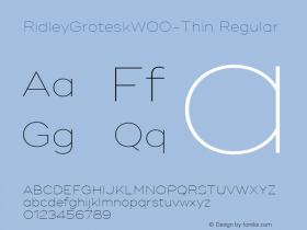 RidleyGroteskW00-Thin Regular Version 1.00 Font Sample