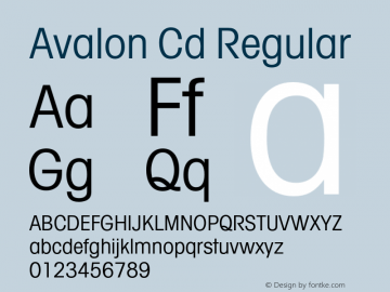 Avalon Cd Regular Version 1.071 Font Sample