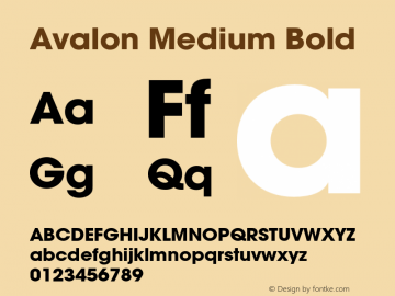 Avalon Medium Bold Version 1.071 Font Sample