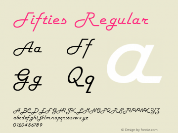 Fifties Regular Weatherly Systems, Inc.  6/8/95 Font Sample