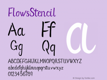 FlowsStencil ☞ Version 1.000;com.myfonts.easy.okaycat.flows-stencil.regular.wfkit2.version.45Dm图片样张