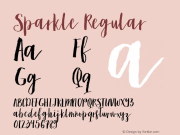 Sparkle Regular Version 1.000 Font Sample