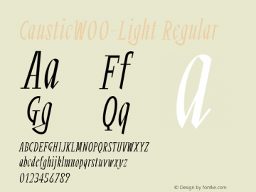 CausticW00-Light Regular Version 1.00 Font Sample