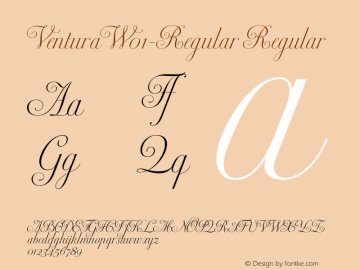 VenturaW01-Regular Regular Version 1.1 Font Sample