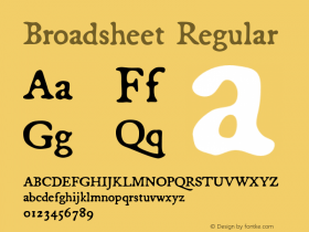 Broadsheet Regular Version 001.001 Font Sample