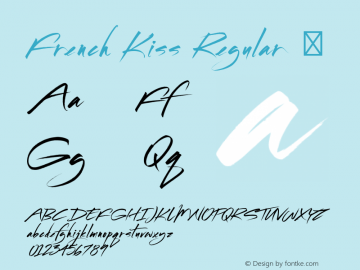 French Kiss Regular ☞ 1.001 Font Sample