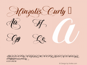 HinzatisCurly ☞ Version 1.00 July 9, 2016, initial release;com.myfonts.easy.agasilva.hinzatis.curly.wfkit2.version.4Cab Font Sample