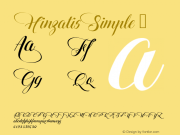 HinzatisSimple ☞ Version 1.00 July 14, 2016, initial release;com.myfonts.easy.agasilva.hinzatis.simple.wfkit2.version.4Cac Font Sample