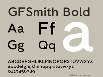 GFSmith Bold Version 1.012 Font Sample