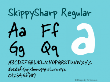 SkippySharp Regular Version 1.00 Font Sample