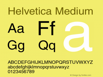 Helvetica Medium 001.006 Font Sample