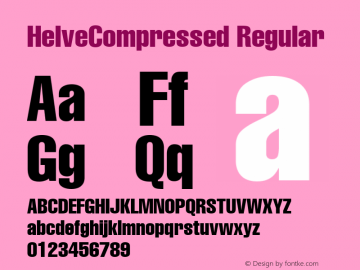 HelveCompressed Regular 001.002 Font Sample