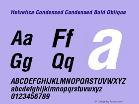 Helvetica Condensed Condensed Bold Oblique 001.005图片样张