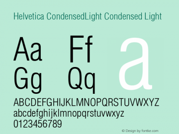 Helvetica CondensedLight Condensed Light 001.003图片样张