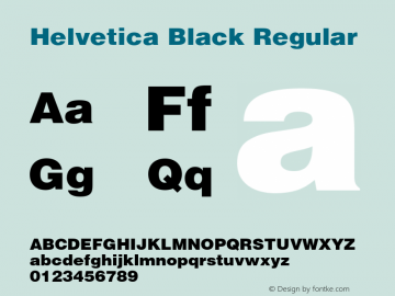 Helvetica Black Regular 001.001 Font Sample