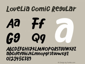 Lovelia comic Regular Version 1.000 Font Sample