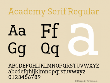 Academy Serif Regular Version 1.002 Font Sample