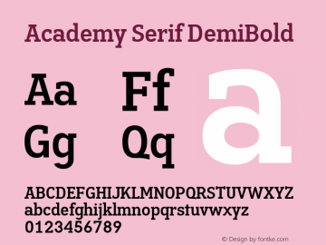 Academy Serif DemiBold Version 1.002 Font Sample