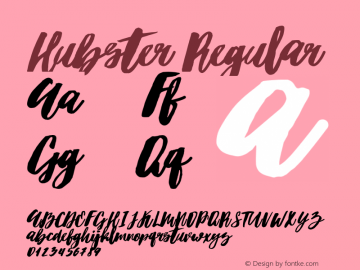 Hubster Regular Version 1.000 Font Sample