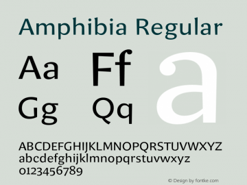 Amphibia Regular Version 001.000 Font Sample