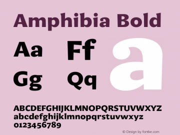 Amphibia Bold Version 001.000 Font Sample