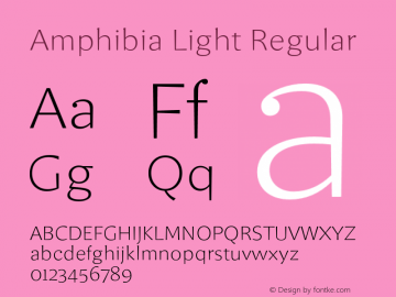 Amphibia Light Regular Version 001.000图片样张