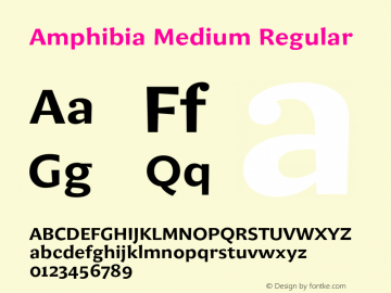 Amphibia Medium Regular Version 001.000 Font Sample
