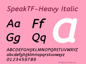 SpeakTF-Heavy Italic Version 7.502; 2007图片样张