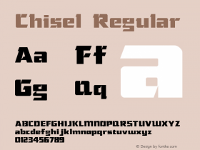 Chisel Regular Weatherly Systems, Inc.  6/6/95 Font Sample