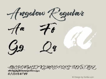 Angelow Regular Version 1.000 Font Sample