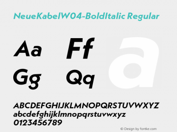 NeueKabelW04-BoldItalic Regular Version 1.00图片样张