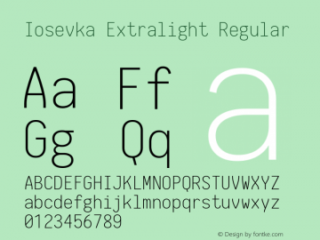 Iosevka Extralight Regular 1.9.3图片样张