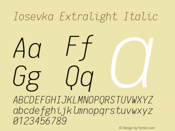 Iosevka Extralight Italic 1.9.3图片样张