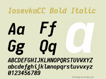 IosevkaCC Bold Italic 1.9.3 Font Sample