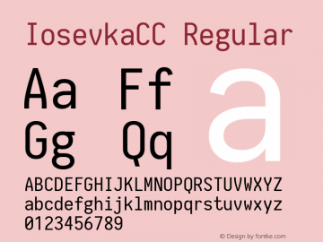 IosevkaCC Regular 1.9.3 Font Sample