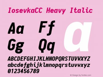 IosevkaCC Heavy Italic 1.9.3 Font Sample