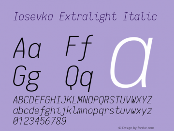 Iosevka Extralight Italic 1.9.3图片样张