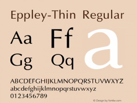 Eppley-Thin Regular Converted from C:\TTFONTS\Eppley.TF1 by ALLTYPE图片样张