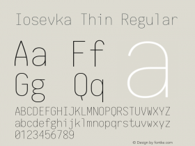 Iosevka Thin Regular 1.9.3 Font Sample