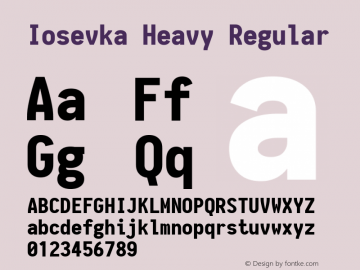 Iosevka Heavy Regular 1.9.3 Font Sample