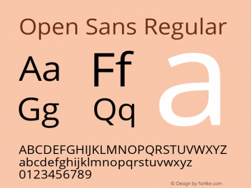 Open Sans Regular Version 1.10图片样张