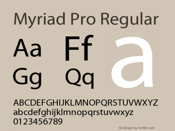 Myriad Pro Regular Version 2.007;PS 002.000;Core 1.0.38;makeotf.lib1.7.9032图片样张