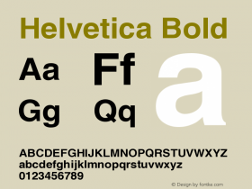 Helvetica Bold 001.007 Font Sample